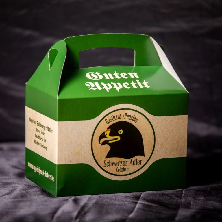 Printwerbung - Verpackung für Essensbestellungen.